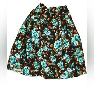 My Story Blue Floral Midi Skirt Small